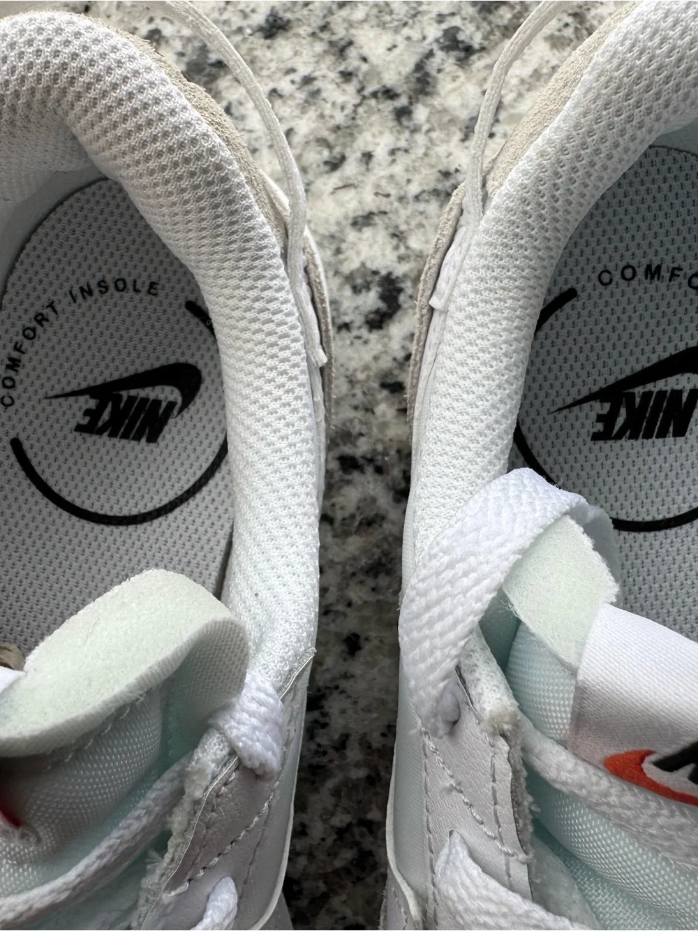 Nike White and Light Gray Low-Top Sneakers